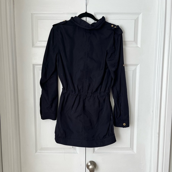 Michael Kors - Spring Jacket with Cinched Waist in Navy with Gold Toned Hardware - Picture 5 of 8